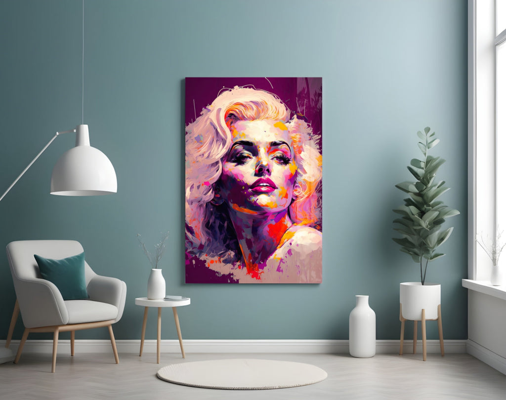 Marilyn Monroe Glass Wall Art  || Designer Collection
