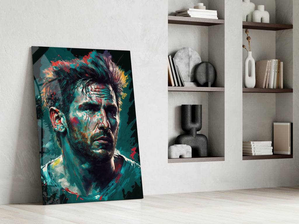 Messi Glass Wall Art  || Designer Collection