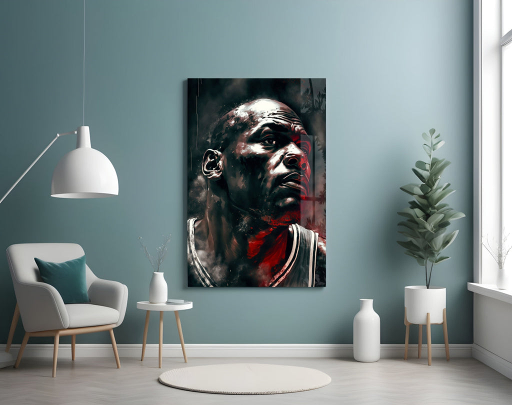 Michael Jordan Glass Wall Art  || Designer Collection
