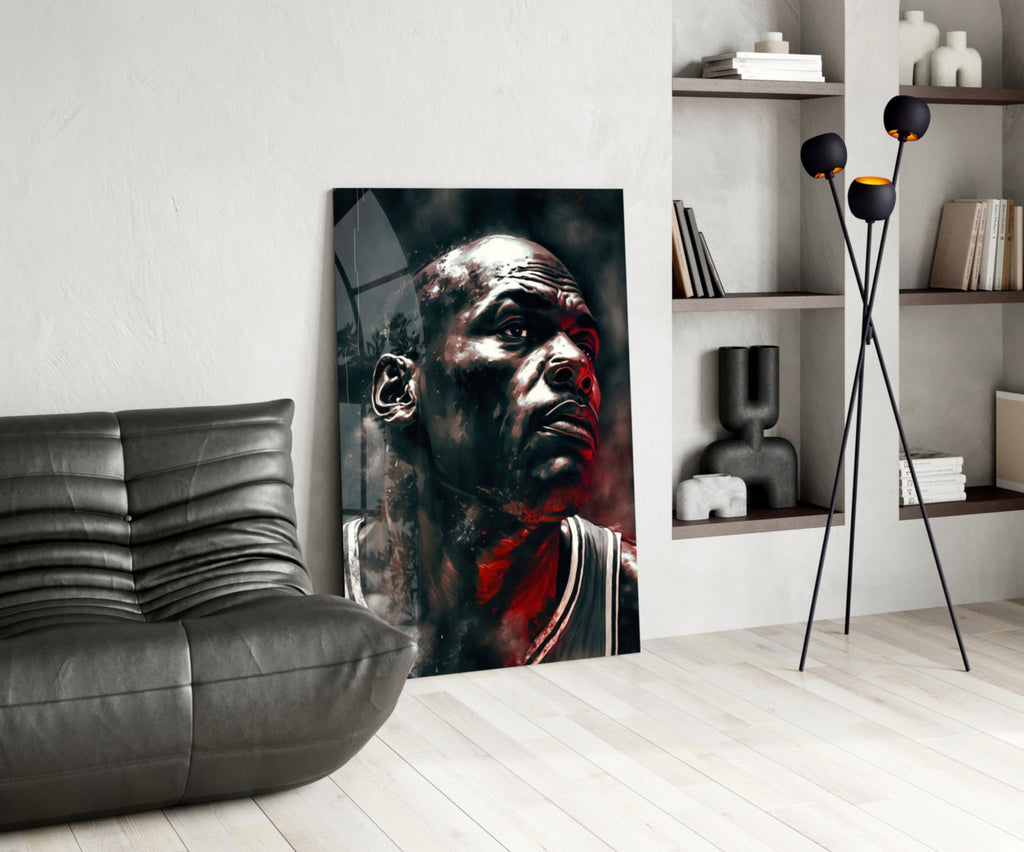 Michael Jordan Glass Wall Art  || Designer Collection