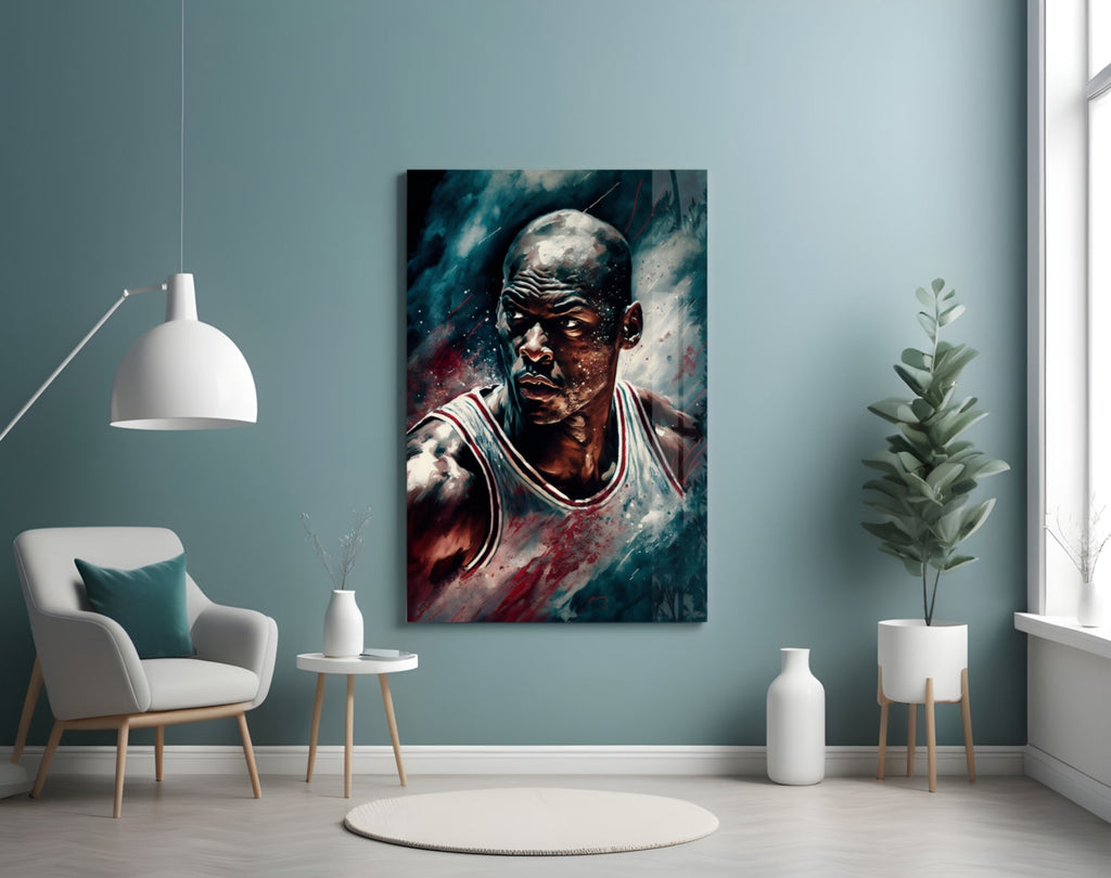 Michael Jordan Glass Wall Art  || Designer Collection