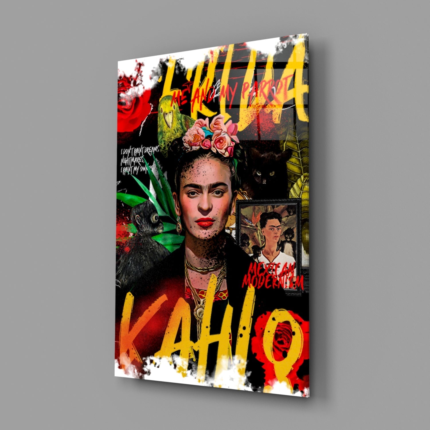 Frida Kahlo Glass Wall Art || Designer Collection