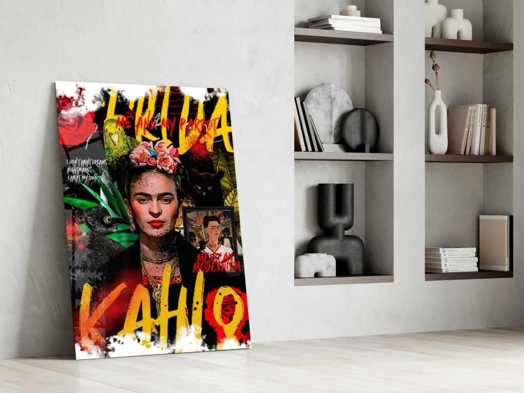 Frida Kahlo Glass Wall Art || Designer Collection