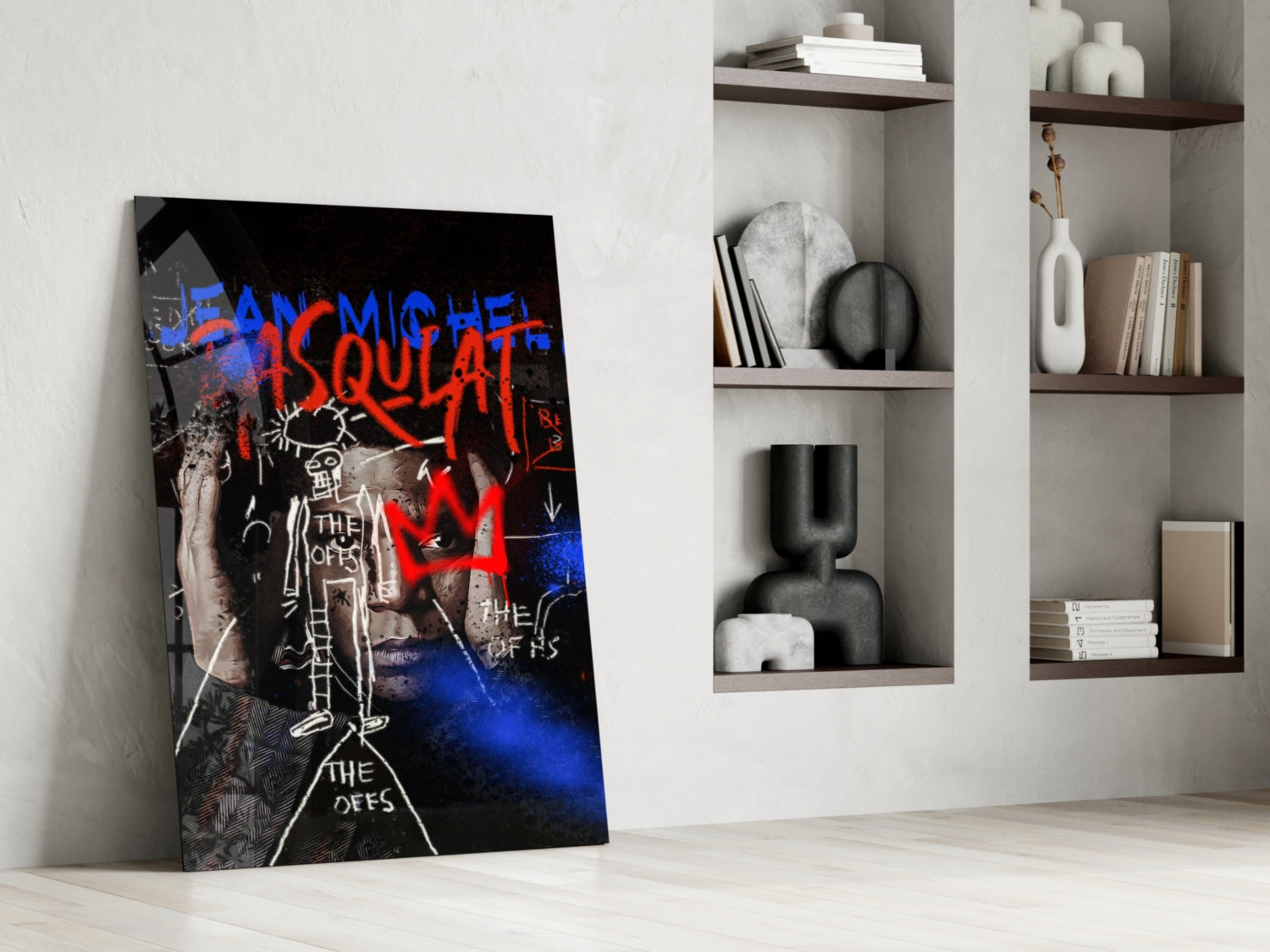 Style of Jean-Michel Basquiat Glass Wall Art || Designer Collection