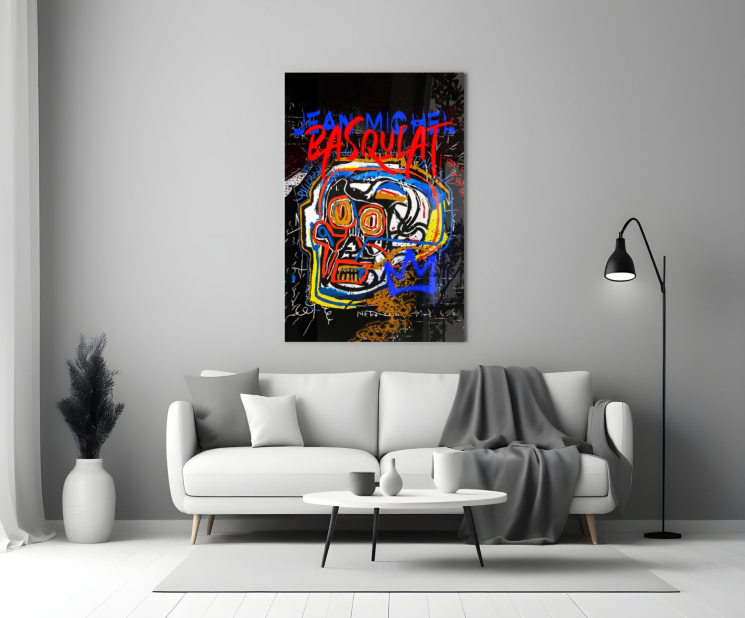 Style of Jean-Michel Basquiat Glass Wall Art || Designer Collection