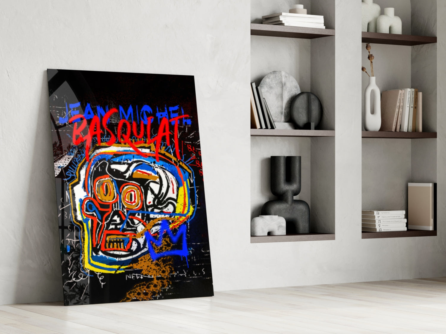Style of Jean-Michel Basquiat Glass Wall Art || Designer Collection