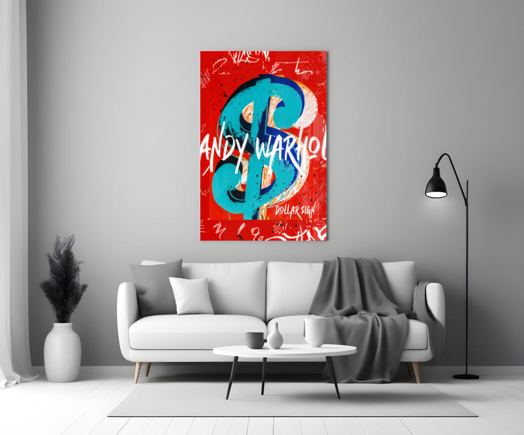 Andy Warhol and Dollar Glass Wall Art || Designer Collection