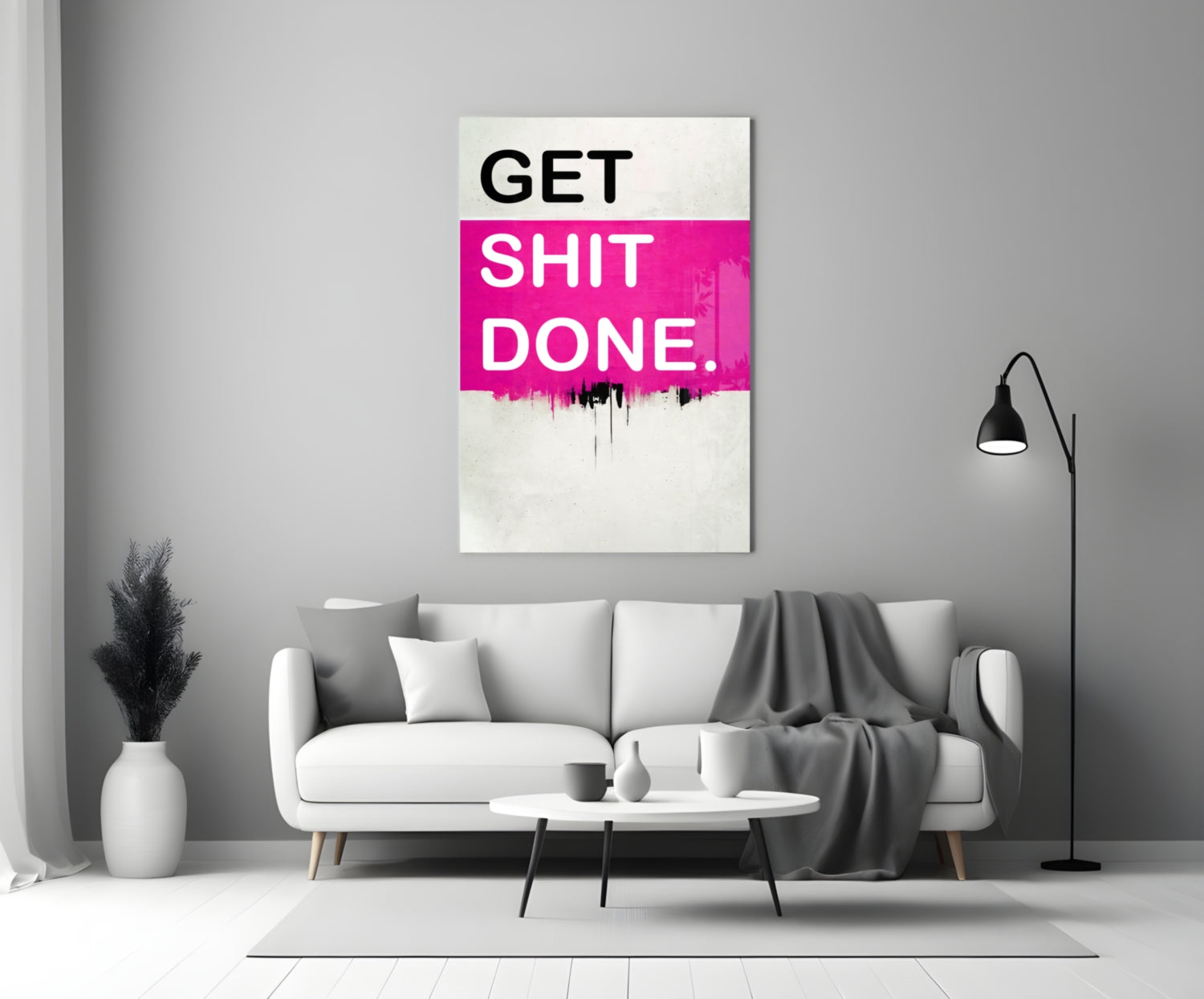 Get Shit Done Glass Wall Art || Designer Collection