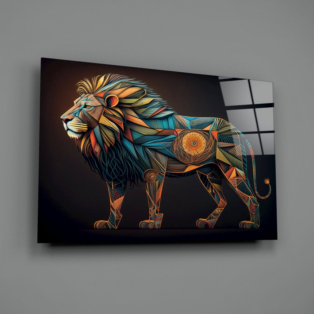 Lion Glass Wall Art || Designer Collection