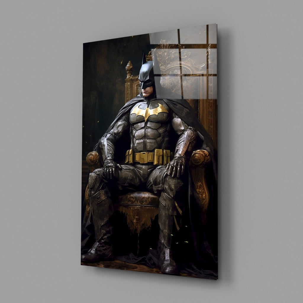 Batman in the Throne Glass Wall Art || Designer Collection