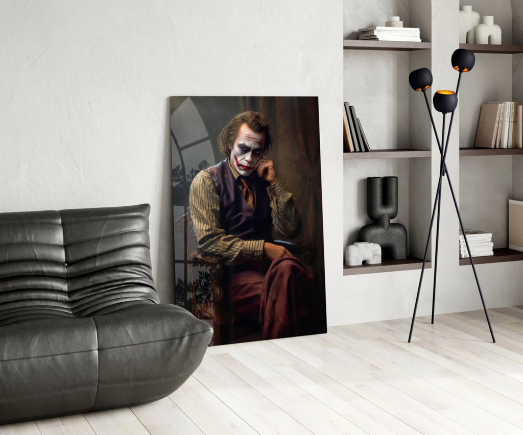 Joker the Thinker Glass Wall Art || Designer Collection