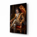 Michael Jackson in the Throne Glass Wall Art || Designer Collection