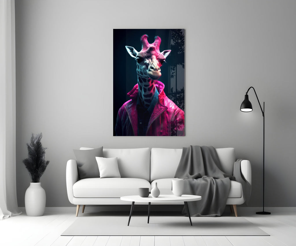Stylish Giraffe Glass Wall Art || Designer Collection