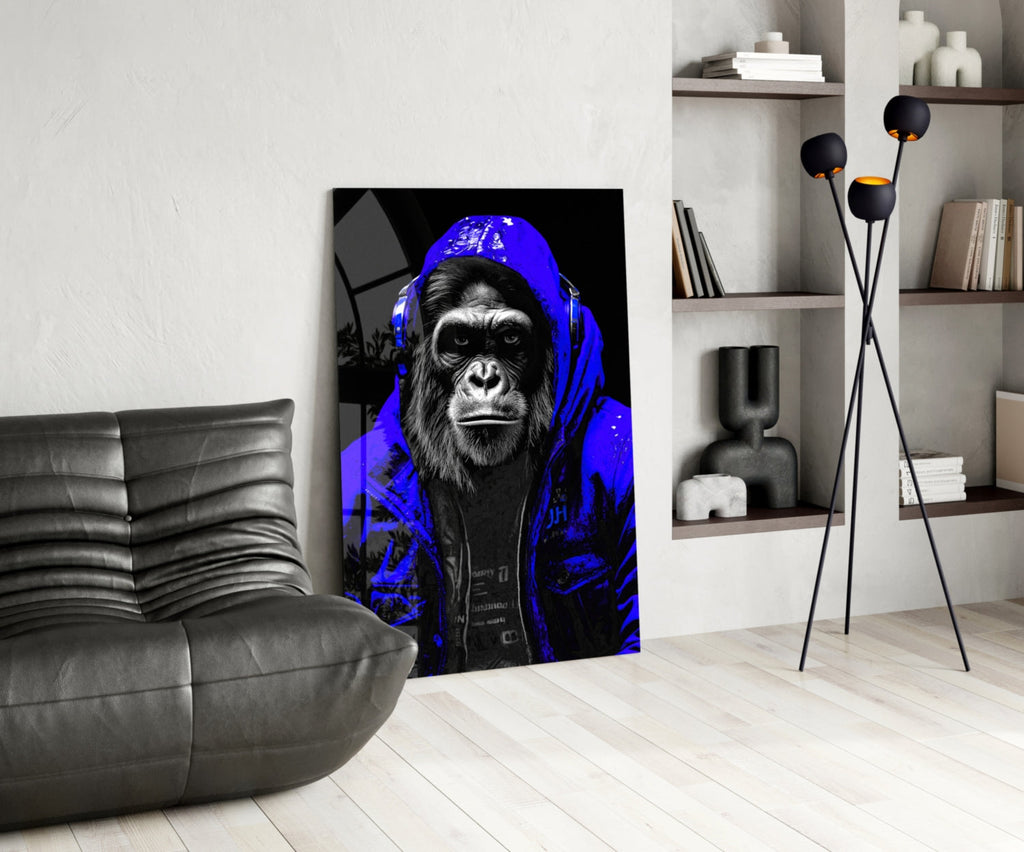 The Ape Glass Wall Art || Designer Collection