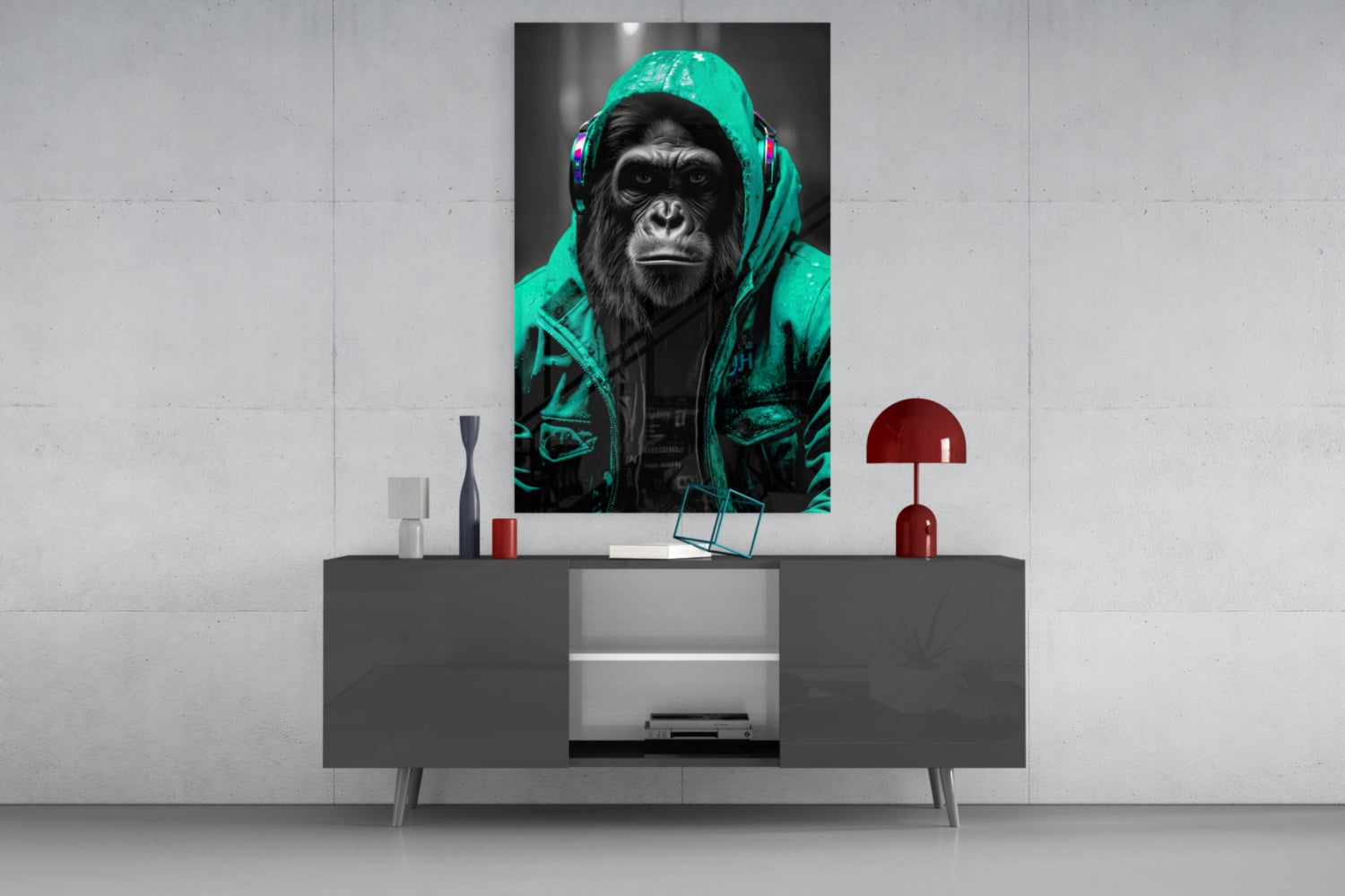 Rebellios Ape  Glass Wall Art || Designer Collection