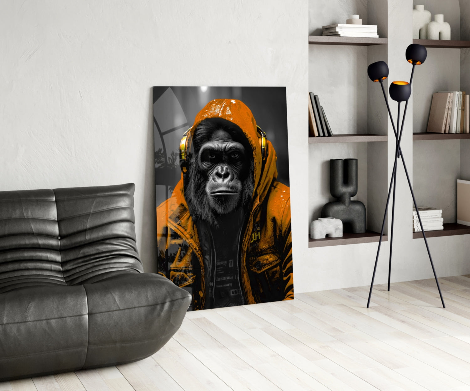 Rebellios Ape  Glass Wall Art || Designer Collection