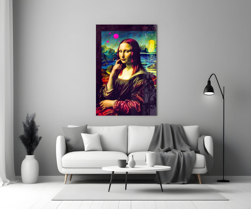 Mona Lisa V2 Glass Wall Art || Designer Collection