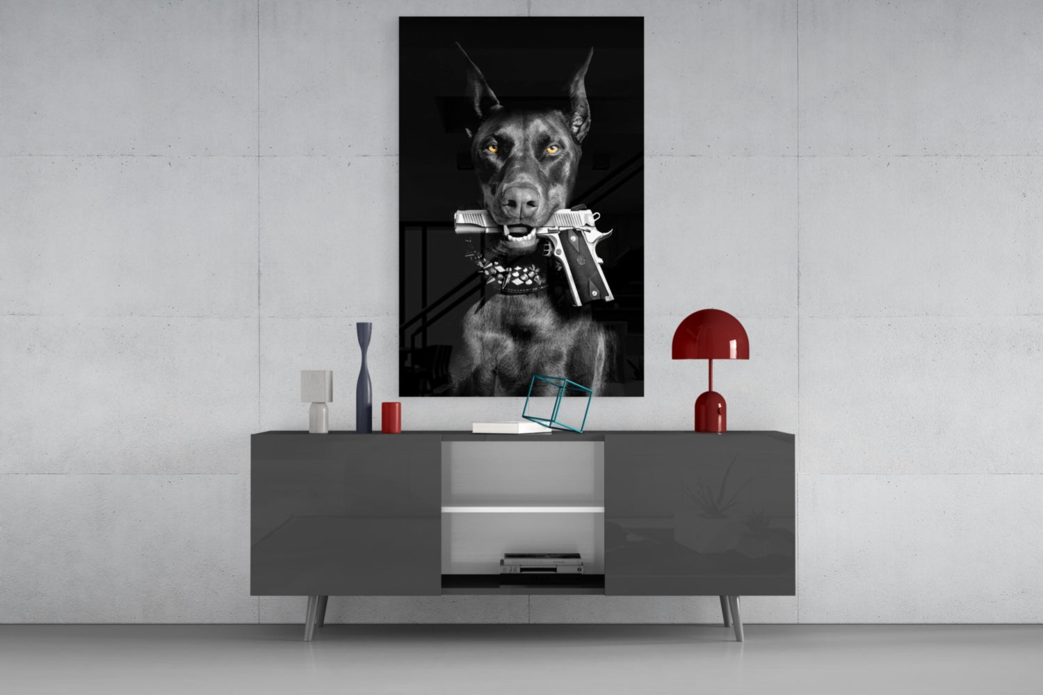 Gun Dog  Glass Wall Art || Designer Collection