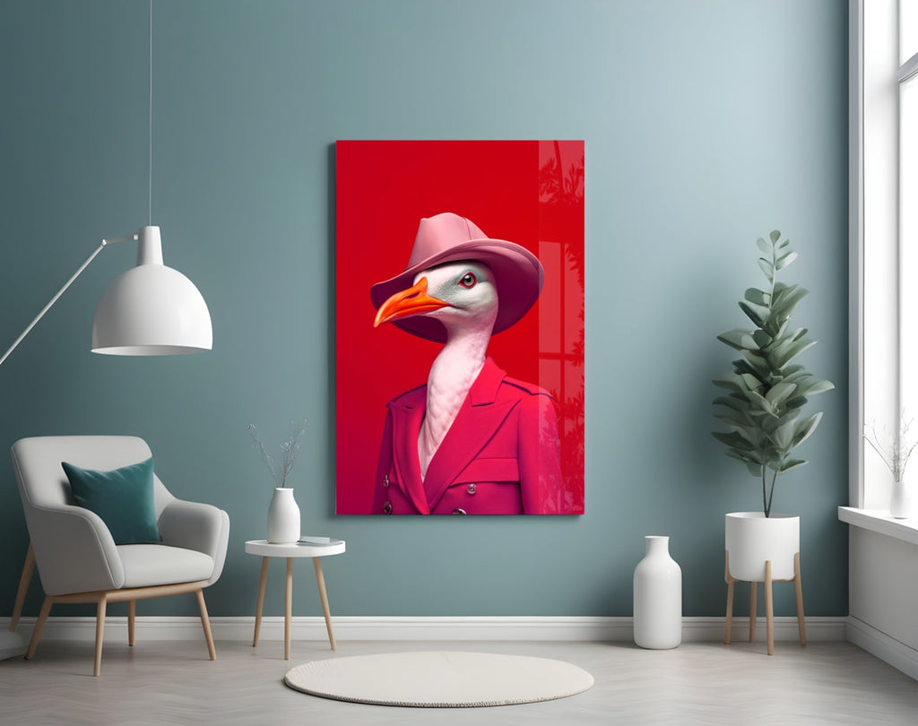 Bird Vogue Glass Wall Art|| Designer's Collection