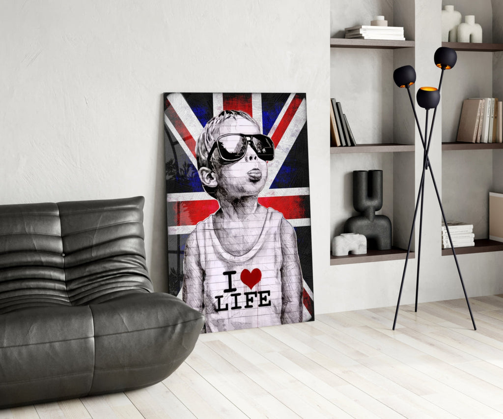 I Love Life Glass Wall Art || Designer Collection