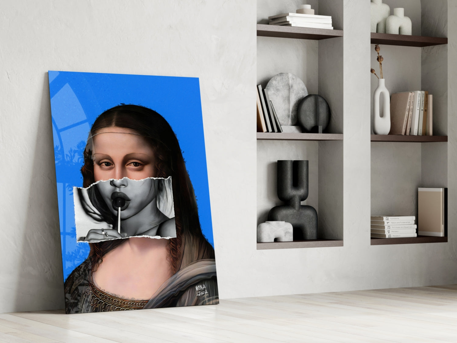Contemporary Mona Lisa Glass Wall Art || Designer Collection