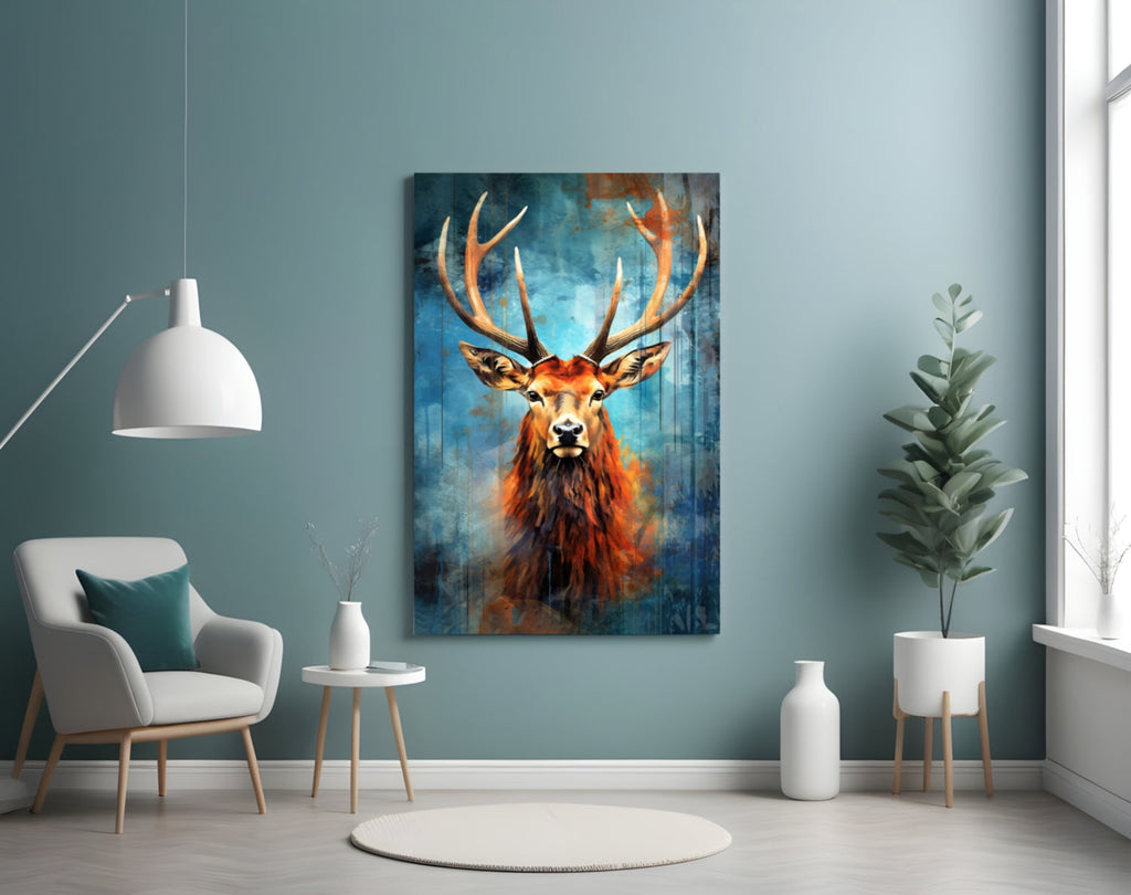 Deer Glass Wall Art || Designer Collection