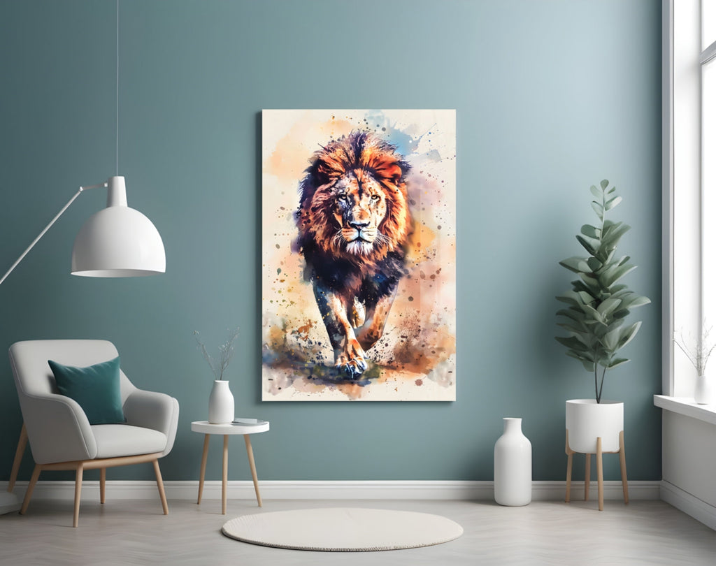 Lion Glass Wall Art || Designer Collection