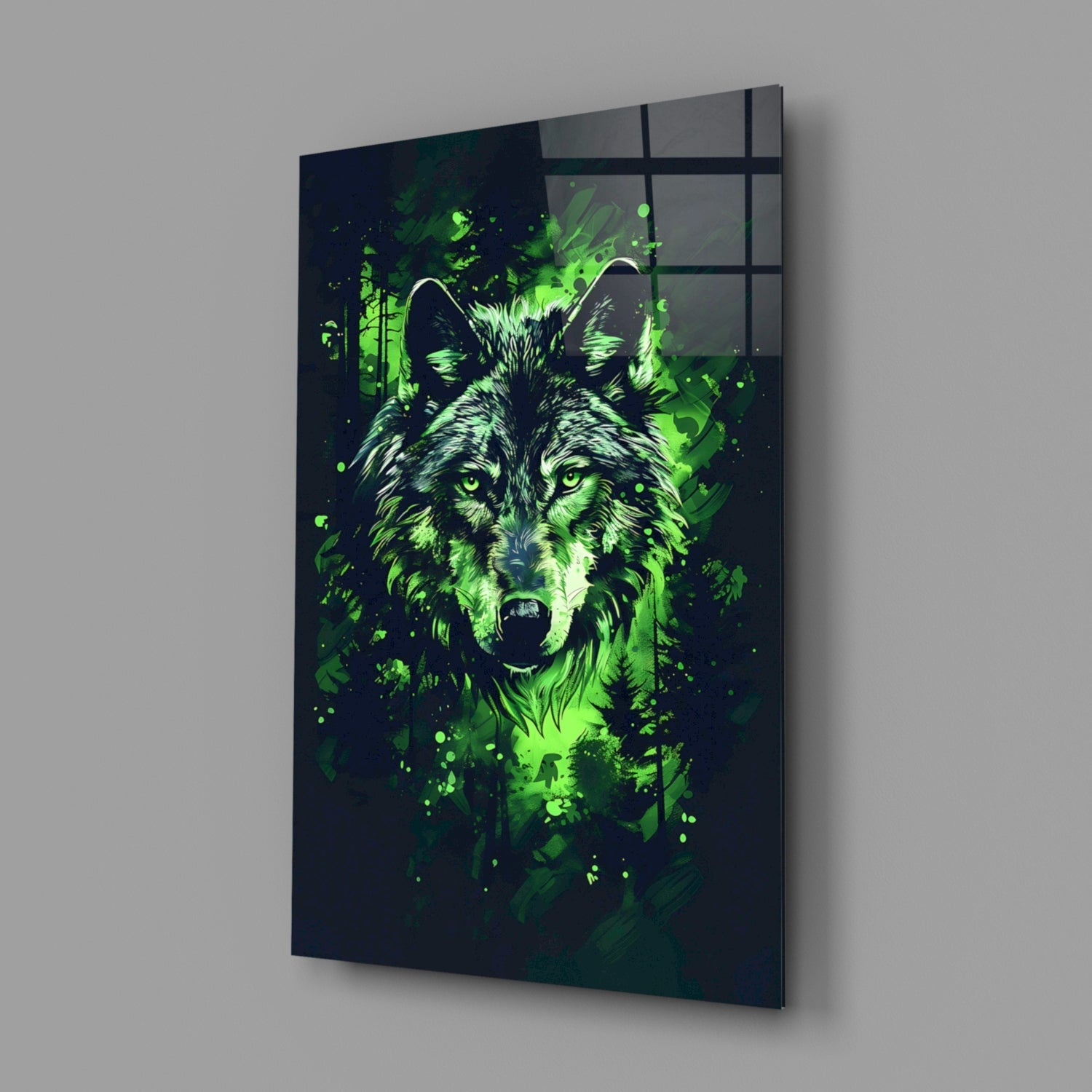 Wolf Glass Wall Art || Designer Collection