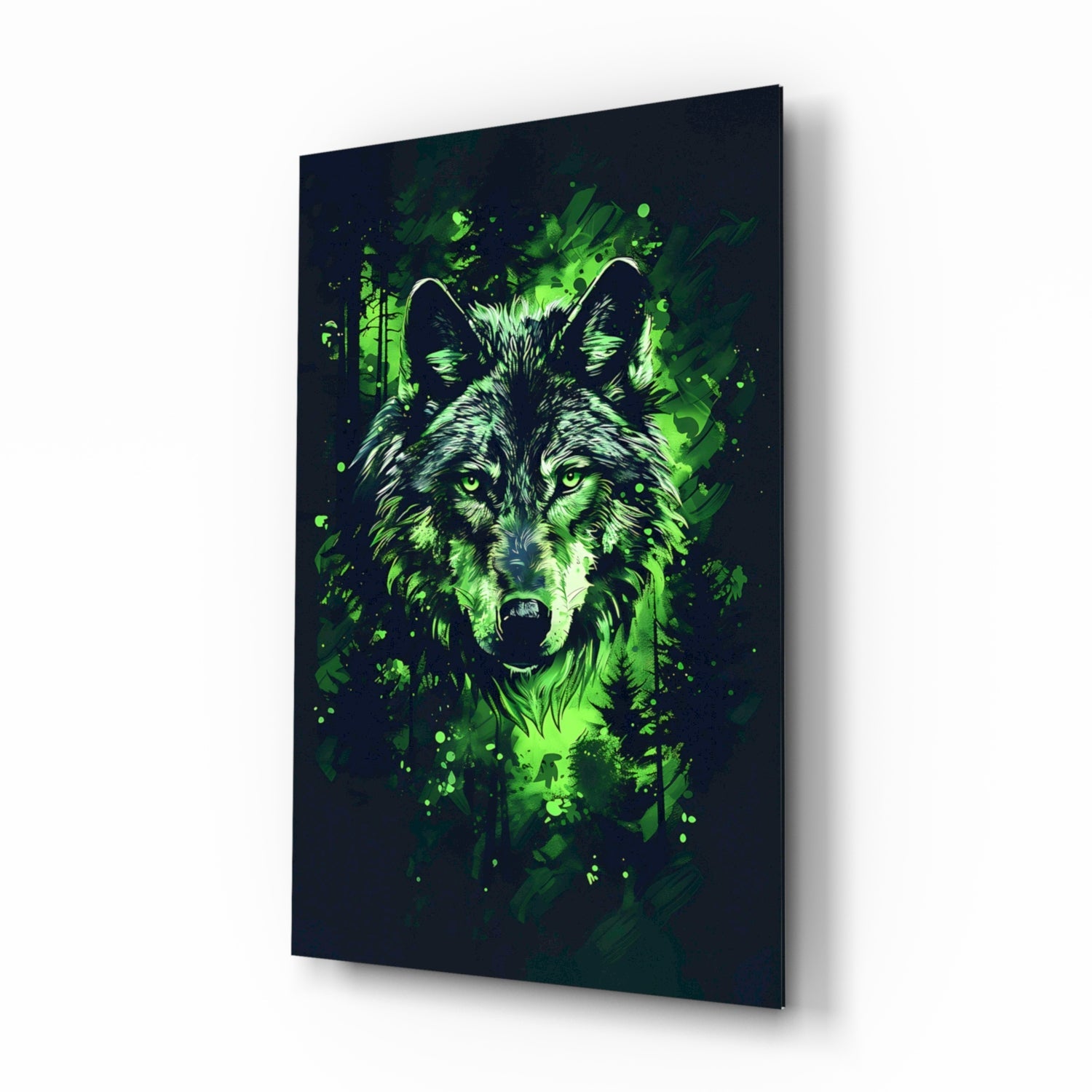 Wolf Glass Wall Art || Designer Collection