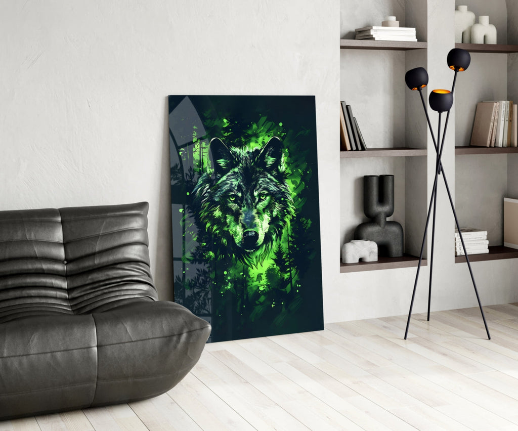 Wolf Glass Wall Art || Designer Collection