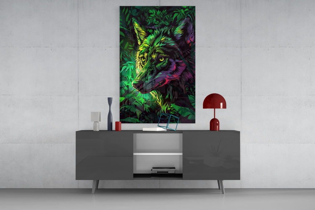 Wolf Glass Wall Art || Designer Collection