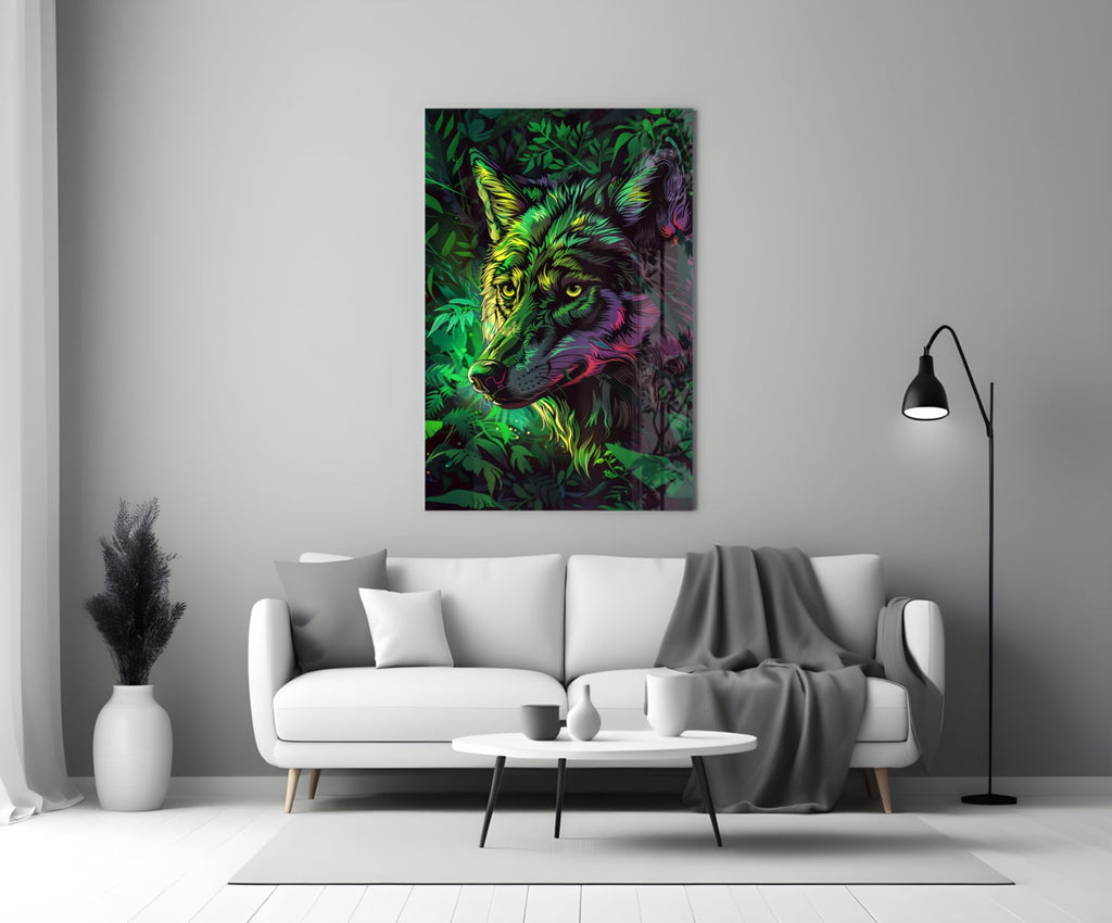 Wolf Glass Wall Art || Designer Collection