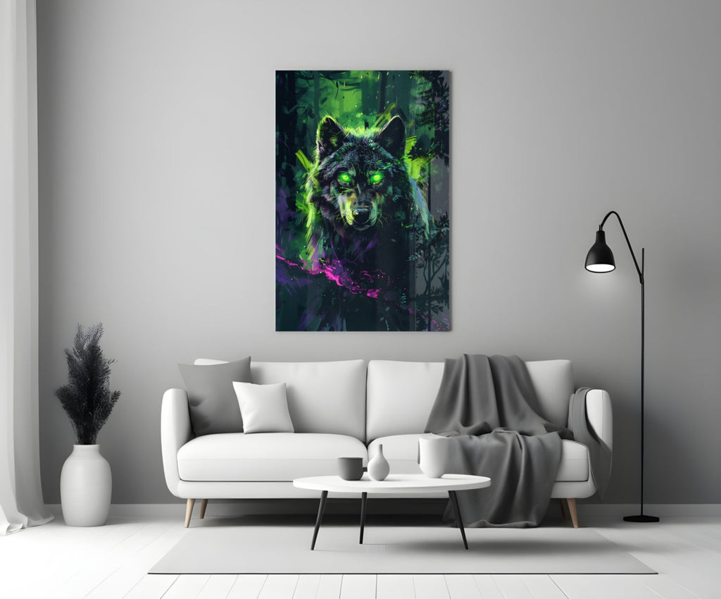 Wolf Glass Wall Art || Designer Collection