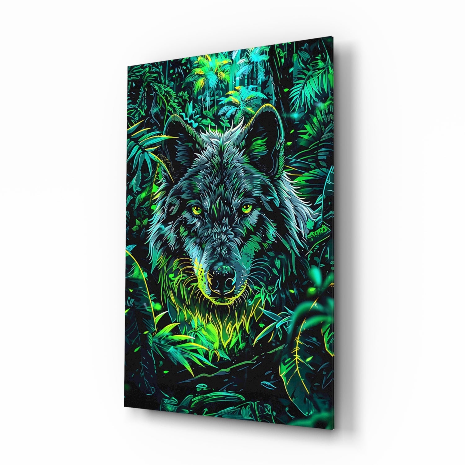 Wolf Glass Wall Art || Designer Collection