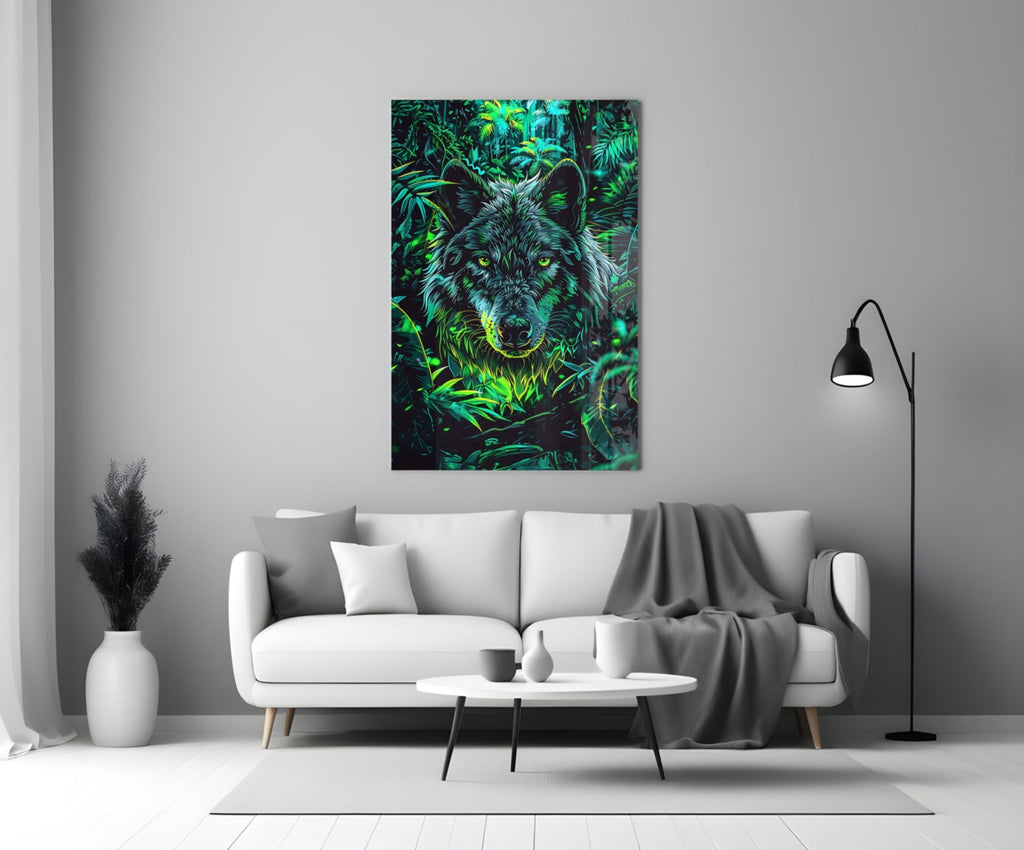 Wolf Glass Wall Art || Designer Collection