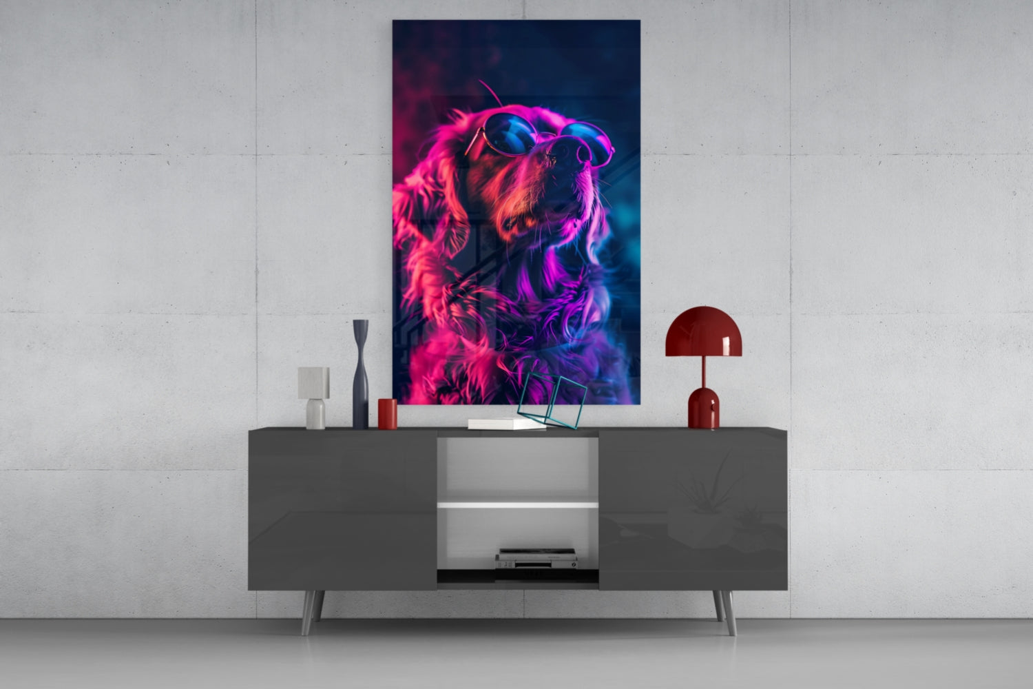 Dog with Glasses Glass Wall Art || Designer Collection