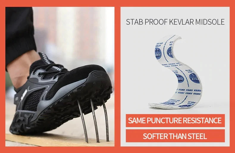 Steel Toe Anti-Collision Breathable Safety Work Boots