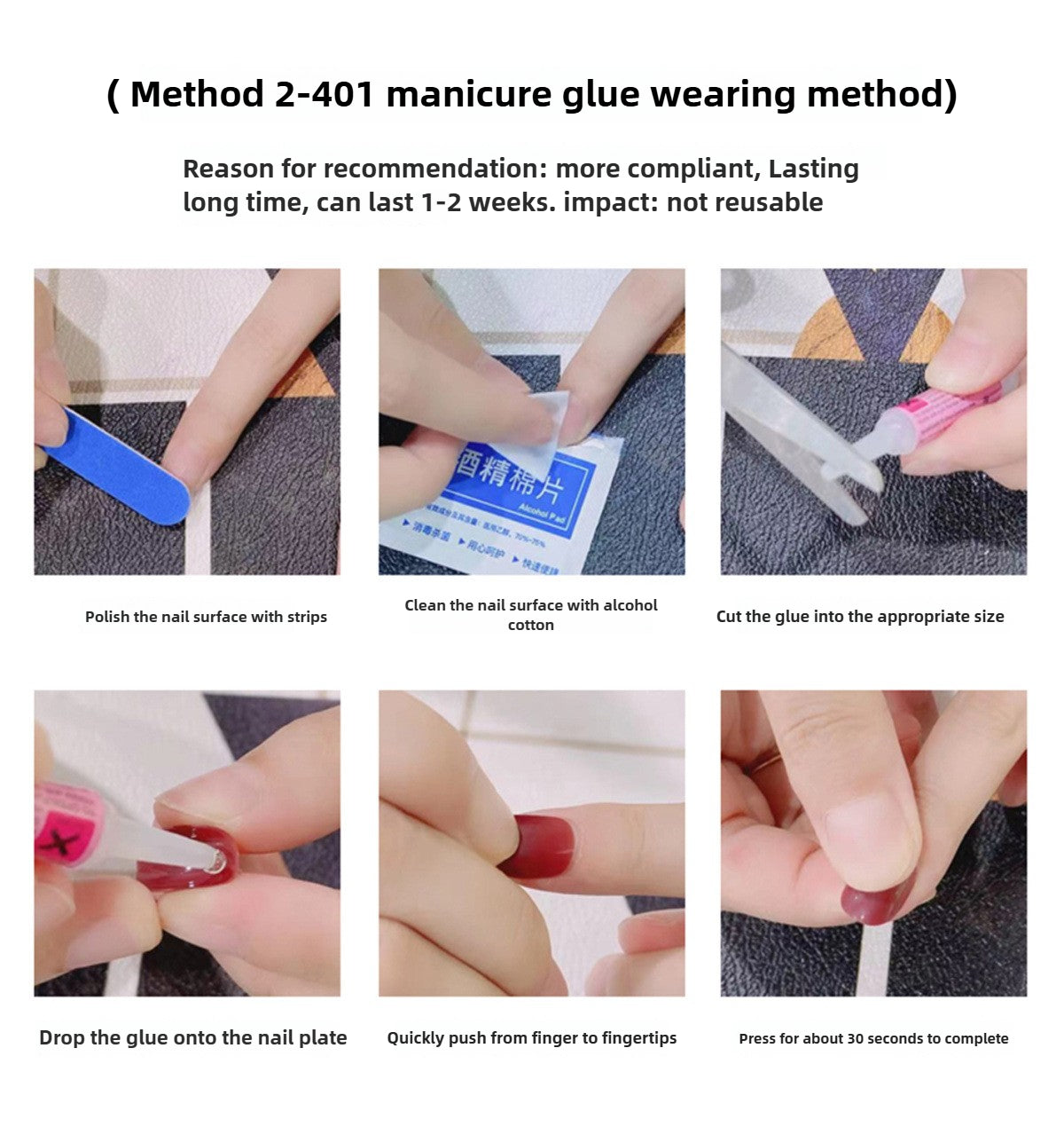 1020-Handmade press on nails fake nails removable