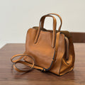 Womens Casual All-Match Tote Bag Made From Full-Grain Cowhide Leather