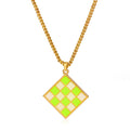 Sweet Square Clavicle Chain Drawing Board Color Matching Necklace Female