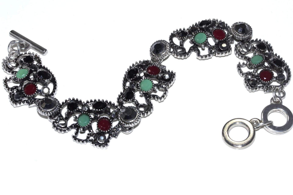 Elephant Circle Charm Bracelet Boho Silver Animal Jewelry