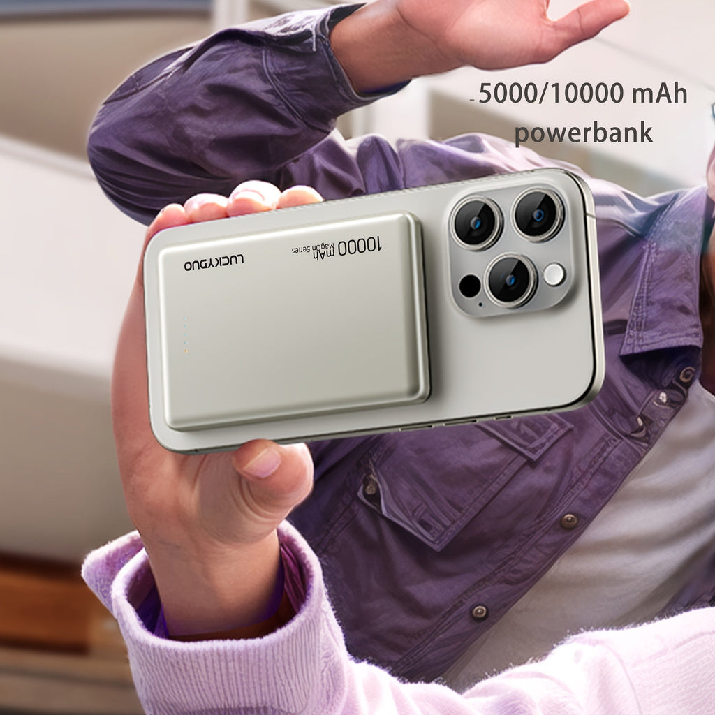 NNETM Ultra-Slim 5000mAh Magnetic Power Bank – 20W PD Fast Charging Wireless Portable Charger