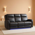 Power Reclining Sofa With Adjustable Headrest Lighting