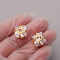 5A Gemstone Gold Plated Earrings