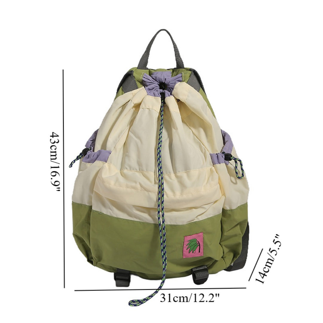 Lightweight backpack for women, large-capacity outdoor travel computer schoolbag, bundle drawstring sports mountaineering backpack for men