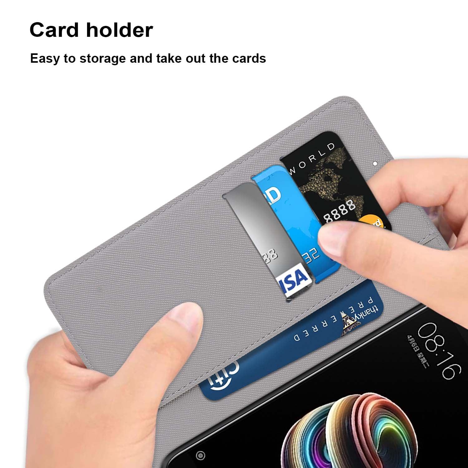 Flip Case For Xiaomi Redmi 9 9A 9C NFC 8 8A Phone Case Leather Silicone Wallet Cover For Redmi Note 8 Pro 9 9S 9 Pro Book Cases  Leather Case Flip Cover PU Wallet Case Kickstand Magnet Closure Card Slot Holder
