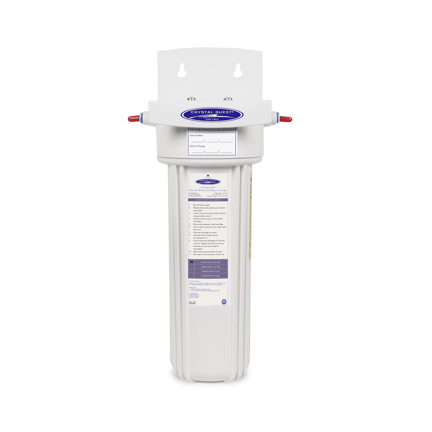 Fluoride Removal Refrigerator / In-line Water Filter System