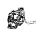 Fractured Skull Pendant Necklace Gothic Stainless Steel
