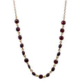Garnet Bead Chain Necklace 14K Gold Fill Delicate Pendant