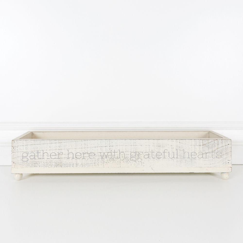 Gather Wooden Tray Long Box Centerpiece 20x12 Rustic Handmade Planter Decorative Storage